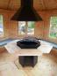 Preview: Grill Hütten Indoor Grill Bausatz Schornstein BBQ Holz Kota Tisch Grillkota