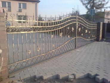 Flügeltor elektrisches Tor Toreinfahrt Tore Elektro Automatik Flügeltore Schwenk Einfahrt Schmiedeisen Einfahrtstore Schiebe oder Flügeltor Echte Handarbeit Maßanfertigung Modell #041fluegeltor