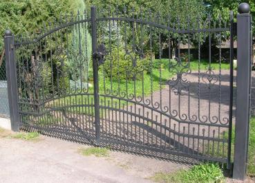 Flügeltor elektrisches Tor Toreinfahrt Tore Elektro Automatik Flügeltore Schwenk Einfahrt Schmiedeisen Einfahrtstore Schiebe oder Flügeltor Echte Handarbeit Maßanfertigung Modell #043fluegeltor