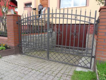 Flügeltor elektrisches  Tor Toreinfahrt Tore Elektro Automatik Flügeltore Schwenk Einfahrt Schmiedeisen Einfahrtstore Schiebe oder Flügeltor Echte Handarbeit Maßanfertigung Modell #063fluegeltor