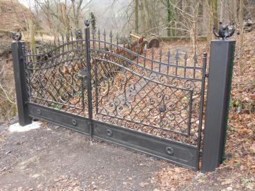 Flügeltor elektrisches  Tor Toreinfahrt Tore Elektro Automatik Flügeltore Schwenk Einfahrt Schmiedeisen Einfahrtstore Schiebe oder Flügeltor Echte Handarbeit Maßanfertigung Modell #351fluegeltor