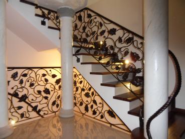 Treppengeländer Innentreppen Geländer Handlauf Echen Holz Metall Eisen Handgefertiges Treppengeländer Maßanfertigung #355Geländer