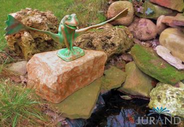 WASSERSPEIER BRUNEN FIGUR STEINFIGUR FÜR GARTEN DEKO TEICH WASSERSPUCKER 6029