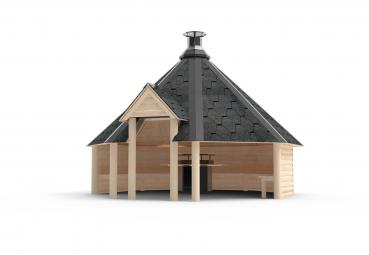 Preview: Hütte Grill Grillkota Hütte Überdachung Haus Finnische 16,5 m² Kota