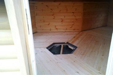 Holz Grill Hütte Skandinavische Grillkota inkls Anbau 12,75m² Grillhaus