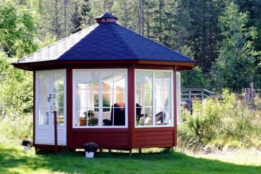 Preview: Pavillon USA Veranda Haus Wintergarten Gartenpavillon Kolonial Stil 10,0 m²