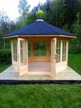 Preview: Pavillon USA Veranda Haus Wintergarten Gartenpavillon Kolonial Stil 10,0 m²