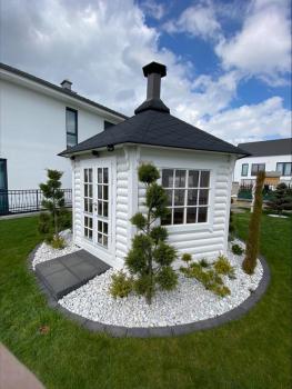 Preview: Weiße Grillkota Grillhaus Grillhütte Grillhaus Winter Garten Laube 9.2 m² Kota