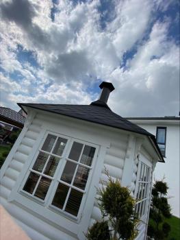 Preview: Weiße Grillkota Grillhaus Grillhütte Grillhaus Winter Garten Laube 9.2 m² Kota