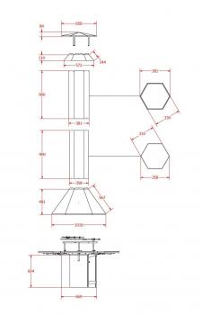 Grill Hütten Indoor Grill Bausatz Schornstein BBQ Holz Kota Tisch Grillkota