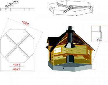 Preview: Sauna Grillkota 16.5m² Holzhaus Garten Laube Kota Grills Grillhaus Grill