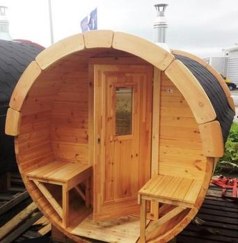 Runde Holzsauna Fasssauna Saunafass outdoor Landhaus Garten Saunas 3m