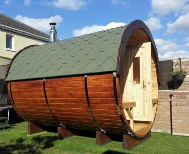 Runde Holzsauna Fasssauna Saunafass outdoor Landhaus Garten Saunas 3m