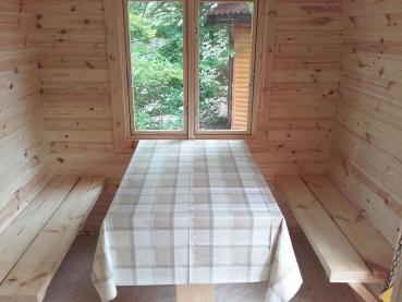 Preview: Camping Haus Ferienhaus Winziges Fertighaus Holzhaus 230x480cm Fasshaus
