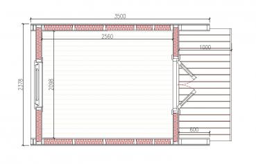Preview: Camping Haus Gartenhaus Garten Laube Rund Wochenendhaus Blockhaus 2,40x3,50