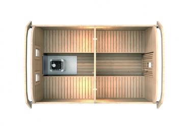 Holzsauna Fass Sauna Garten 46mm Fasssauna mit Schindeln 4-6 Personen