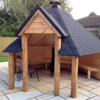 Preview: Grill Offene Grillkota Outdoor Grills Holz Grillecke Kota Offene bis 15 Personen