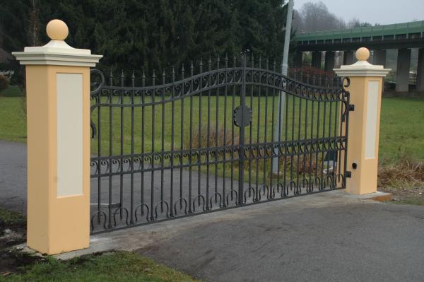 Flügeltor elektrisches Tor Toreinfahrt Tore Elektro Automatik Flügeltore Schwenk Einfahrt Schmiedeisen Einfahrtstore Schiebe oder Flügeltor Echte Handarbeit Maßanfertigung Modell #012fluegeltor