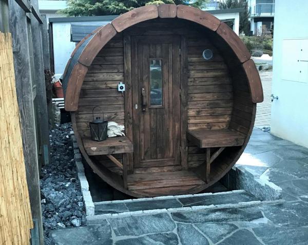 Runde Holzsauna Fasssauna Saunafass outdoor Landhaus Garten Saunas 3m