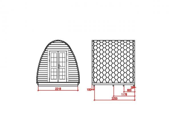 Camping Haus 240cm Schlaf Kabine Garten Laube Campinghaus Hätte Holzhaus