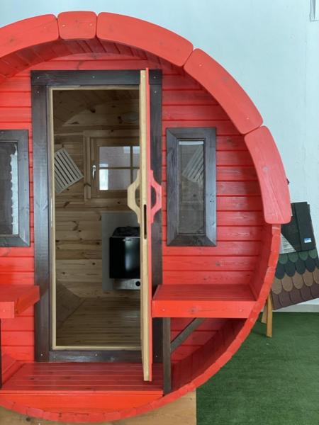 Runde Holzsauna Fasssauna Saunafass outdoor Landhaus Garten Saunas 3m