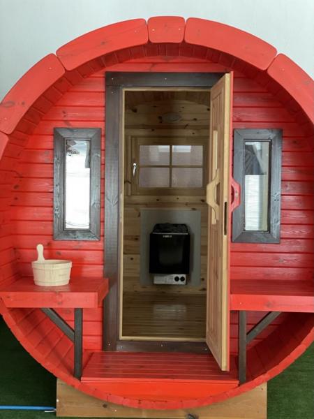 Runde Holzsauna Fasssauna Saunafass outdoor Landhaus Garten Saunas 3m