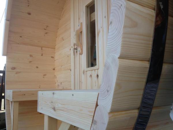 Runde Holzsauna Fasssauna Saunafass outdoor Landhaus Garten Saunas 3m