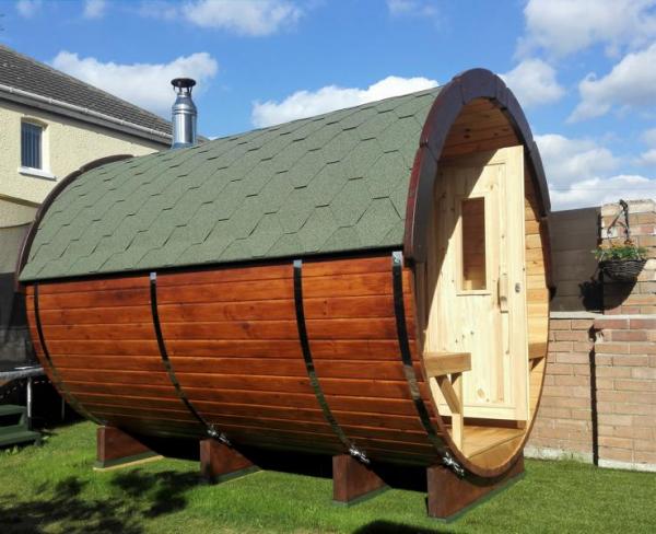 Runde Holzsauna Fasssauna Saunafass outdoor Landhaus Garten Saunas 3m