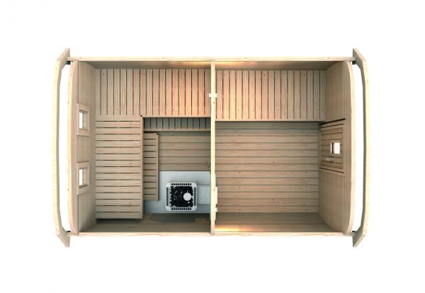 Holzsauna Fass Sauna Garten 46mm Fasssauna mit Schindeln 4-6 Personen