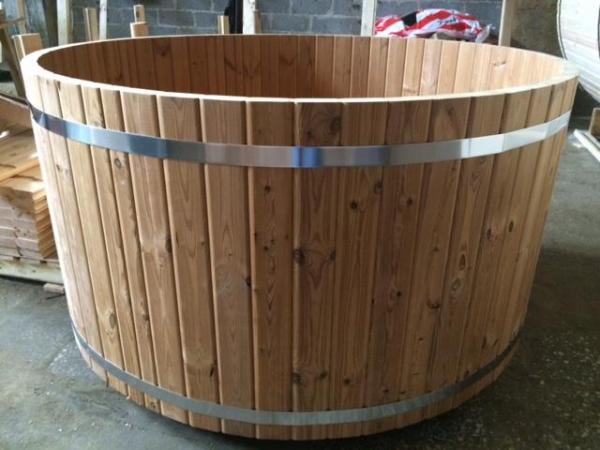 Whirlpool Badefass Externer Bad Ofen Holz Garten Fass Pool Thermoholz